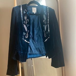 Nanette Lepore Velvet Sequined Jacket